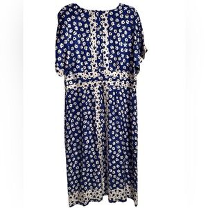 Boden Esmeralda Blue, White& Black Maxi Dress